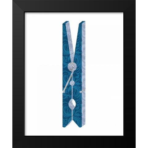 Clothespin 3 Black Modern Wood Framed Art Print by Allen, Kimberly