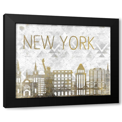 New York State Black Modern Wood Framed Art Print by Allen, Kimberly