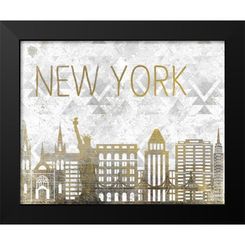 New York State Black Modern Wood Framed Art Print by Allen, Kimberly