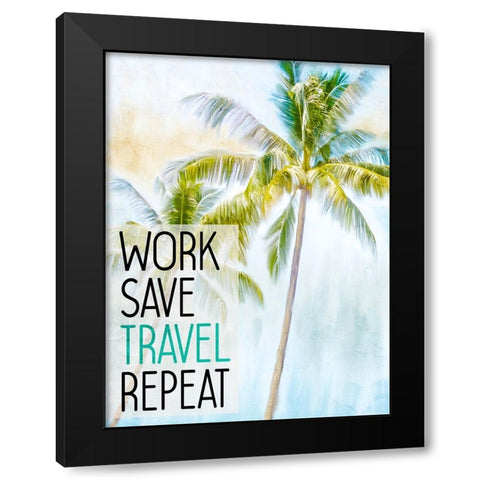 Work Travel Black Modern Wood Framed Art Print by Allen, Kimberly