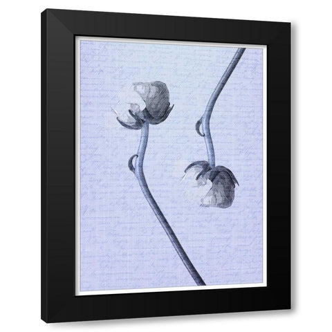 Denim Floral 3 Black Modern Wood Framed Art Print with Double Matting by Allen, Kimberly