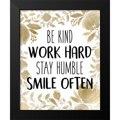Stay Humble 1 Black Modern Wood Framed Art Print by Allen, Kimberly