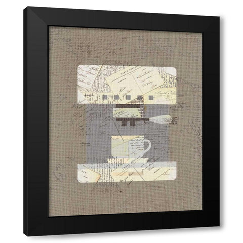 Postcard Coffee 3 Black Modern Wood Framed Art Print with Double Matting by Allen, Kimberly
