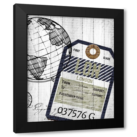 Lets Travel 2 Black Modern Wood Framed Art Print with Double Matting by Allen, Kimberly