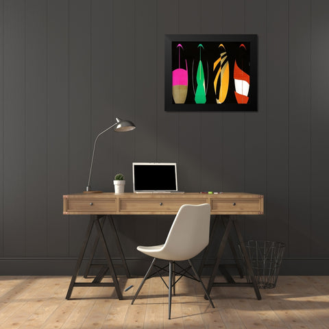 Going Surfing B Black Modern Wood Framed Art Print by Kimberly, Allen
