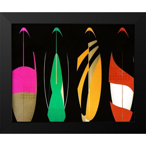 Going Surfing B Black Modern Wood Framed Art Print by Kimberly, Allen