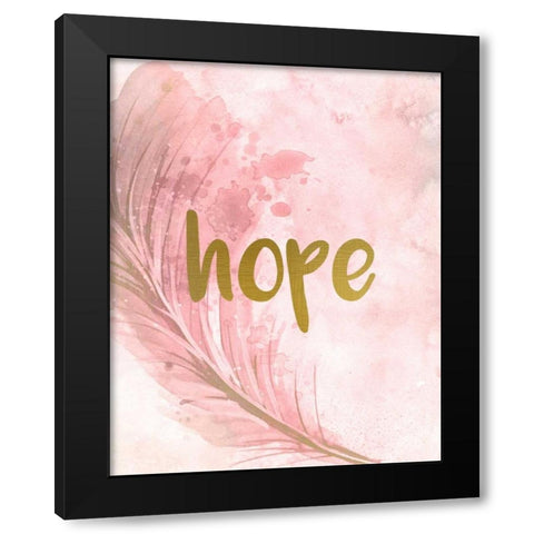 Pink Feathered 2 Black Modern Wood Framed Art Print with Double Matting by Allen, Kimberly