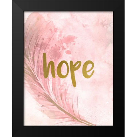 Pink Feathered 2 Black Modern Wood Framed Art Print by Allen, Kimberly