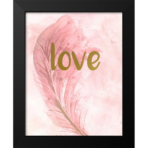 Pink Feathered 3 Black Modern Wood Framed Art Print by Allen, Kimberly