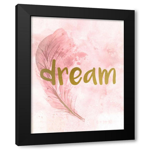 Pink Feathered 4 Black Modern Wood Framed Art Print by Allen, Kimberly