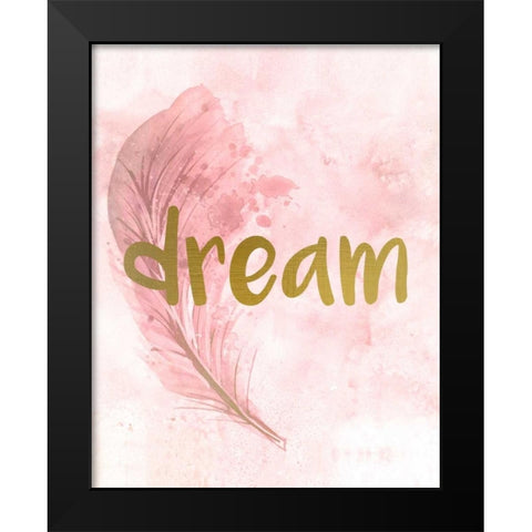 Pink Feathered 4 Black Modern Wood Framed Art Print by Allen, Kimberly