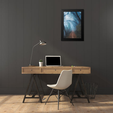 Forest Blues Black Modern Wood Framed Art Print by Allen, Kimberly
