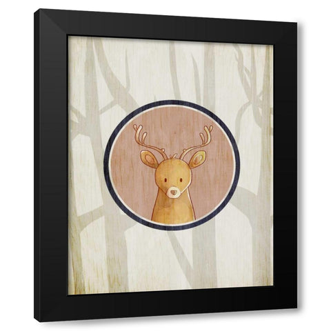 Forest Animals 3 Black Modern Wood Framed Art Print by Allen, Kimberly
