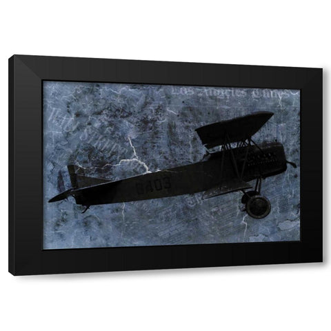 Indigo Plane Black Modern Wood Framed Art Print by Allen, Kimberly