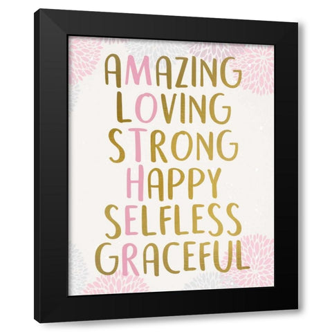 Amazing Mother Black Modern Wood Framed Art Print by Allen, Kimberly