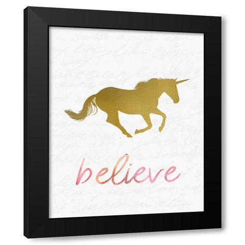 Unicorn Dreaming 2 Black Modern Wood Framed Art Print with Double Matting by Allen, Kimberly