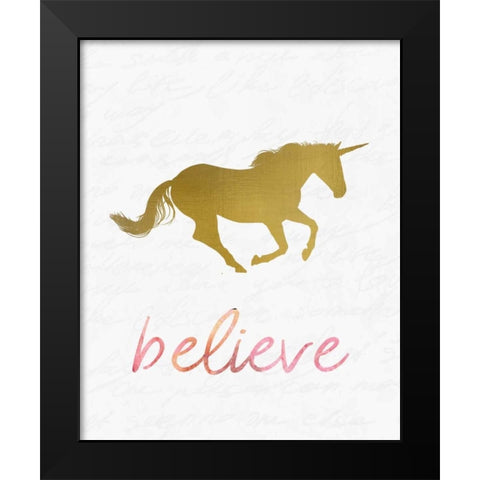 Unicorn Dreaming 2 Black Modern Wood Framed Art Print by Allen, Kimberly