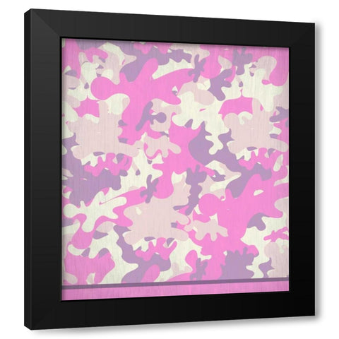 Pink Camo Black Modern Wood Framed Art Print by Allen, Kimberly