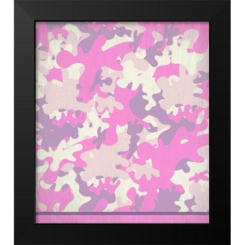 Pink Camo Black Modern Wood Framed Art Print by Allen, Kimberly