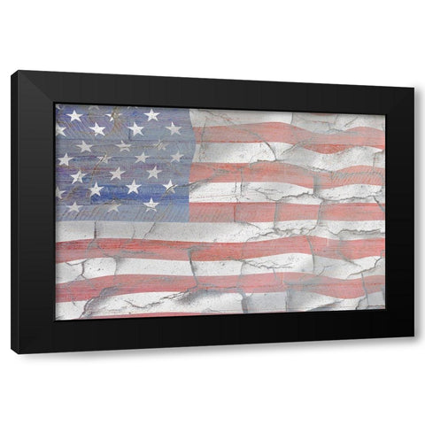 American Flag Black Modern Wood Framed Art Print by Kimberly, Allen