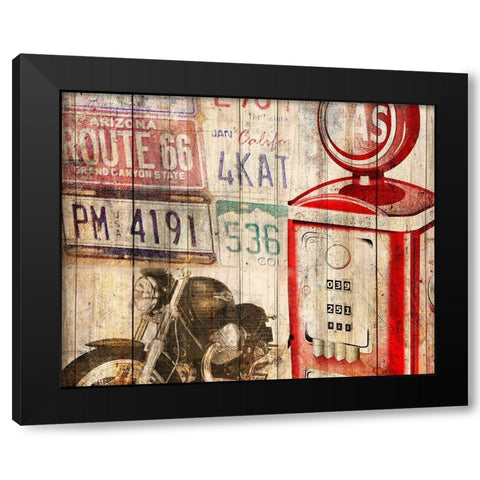Classic Motorcycle Black Modern Wood Framed Art Print by Kimberly, Allen