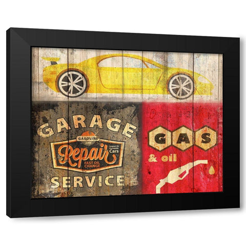 Garage Repair Black Modern Wood Framed Art Print by Kimberly, Allen