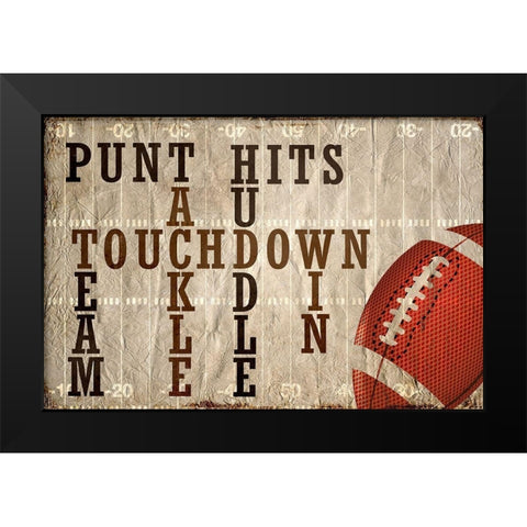 Football Black Modern Wood Framed Art Print by Kimberly, Allen
