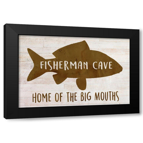 Fisherman Cave Black Modern Wood Framed Art Print by Kimberly, Allen