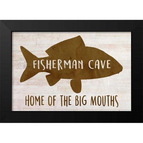 Fisherman Cave Black Modern Wood Framed Art Print by Kimberly, Allen
