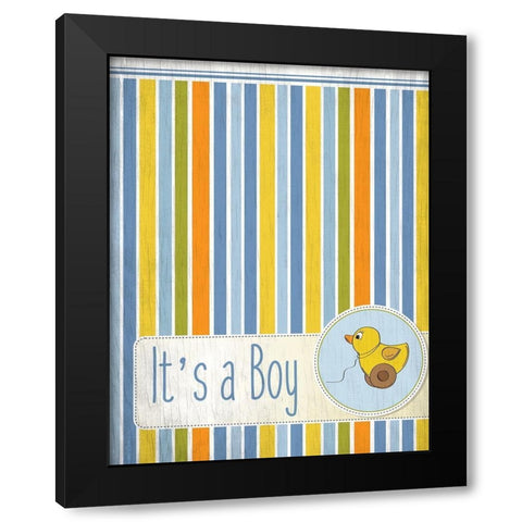Its a Boy Black Modern Wood Framed Art Print by Kimberly, Allen