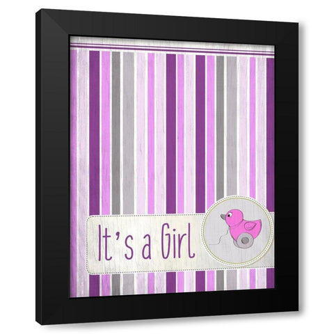 Its a Girl Black Modern Wood Framed Art Print by Kimberly, Allen