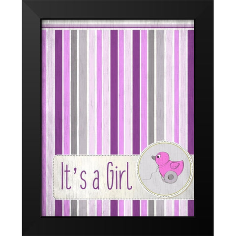 Its a Girl Black Modern Wood Framed Art Print by Kimberly, Allen