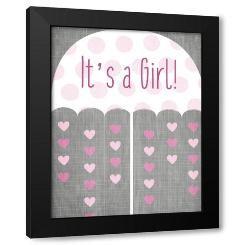 Its a Girl Umbrella Black Modern Wood Framed Art Print with Double Matting by Kimberly, Allen