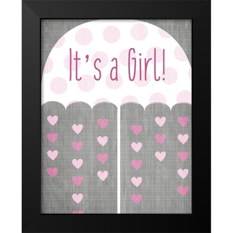 Its a Girl Umbrella Black Modern Wood Framed Art Print by Kimberly, Allen