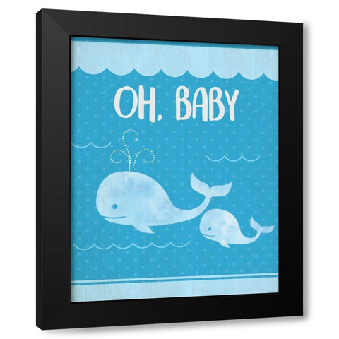 Oh Baby Boy Black Modern Wood Framed Art Print with Double Matting by Kimberly, Allen