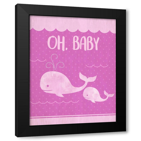 Oh Baby Girl Black Modern Wood Framed Art Print by Kimberly, Allen