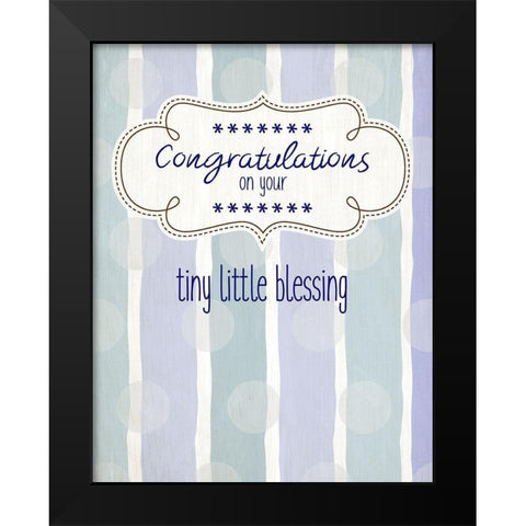 Tiny Little Blessing Boy Black Modern Wood Framed Art Print by Kimberly, Allen