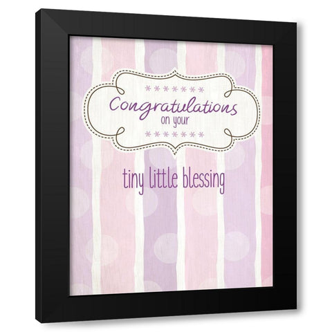 Tiny Little Blessing Girl Black Modern Wood Framed Art Print by Kimberly, Allen