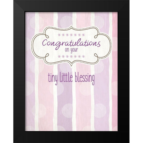 Tiny Little Blessing Girl Black Modern Wood Framed Art Print by Kimberly, Allen