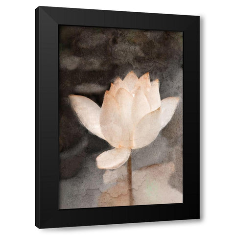 Lotus Bloom Black Modern Wood Framed Art Print by Kimberly, Allen