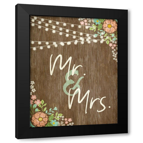 Mr and Mrs Rustic Black Modern Wood Framed Art Print with Double Matting by Kimberly, Allen