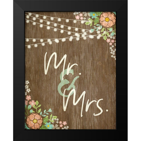 Mr and Mrs Rustic Black Modern Wood Framed Art Print by Kimberly, Allen