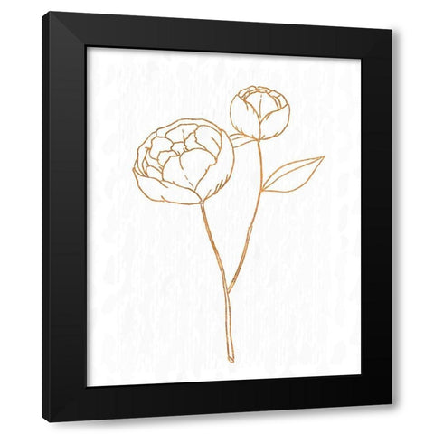 Copper Botanical 1 Black Modern Wood Framed Art Print by Kimberly, Allen