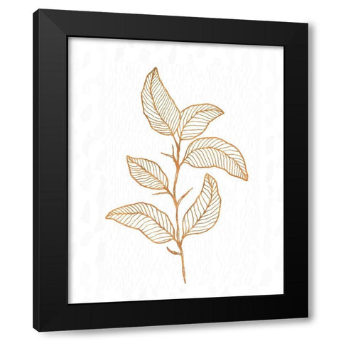 Copper Botanical 4 Black Modern Wood Framed Art Print with Double Matting by Kimberly, Allen