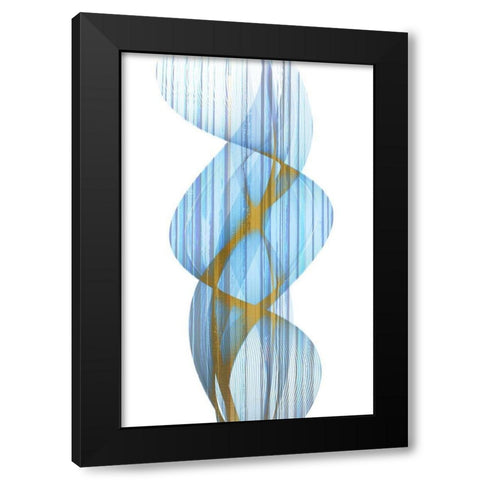 Blue Stripe Black Modern Wood Framed Art Print by Kimberly, Allen