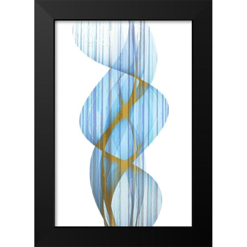 Blue Stripe Black Modern Wood Framed Art Print by Kimberly, Allen