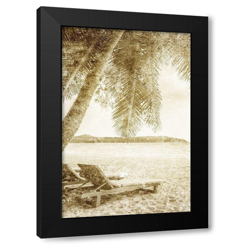 A Day at the Beach 1 Black Modern Wood Framed Art Print with Double Matting by Kimberly, Allen