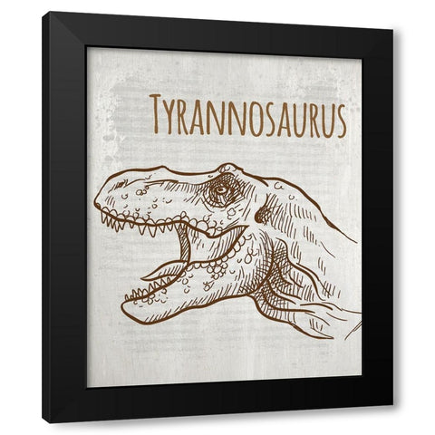 Dinosaur 1 Black Modern Wood Framed Art Print by Kimberly, Allen