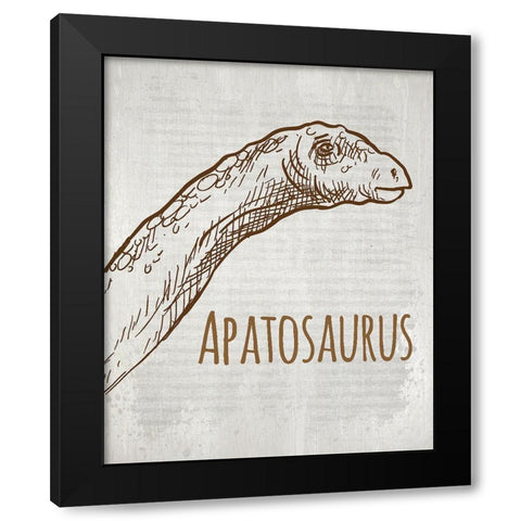 Dinosaur 2 Black Modern Wood Framed Art Print with Double Matting by Kimberly, Allen