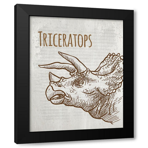 Dinosaur 3 Black Modern Wood Framed Art Print with Double Matting by Kimberly, Allen